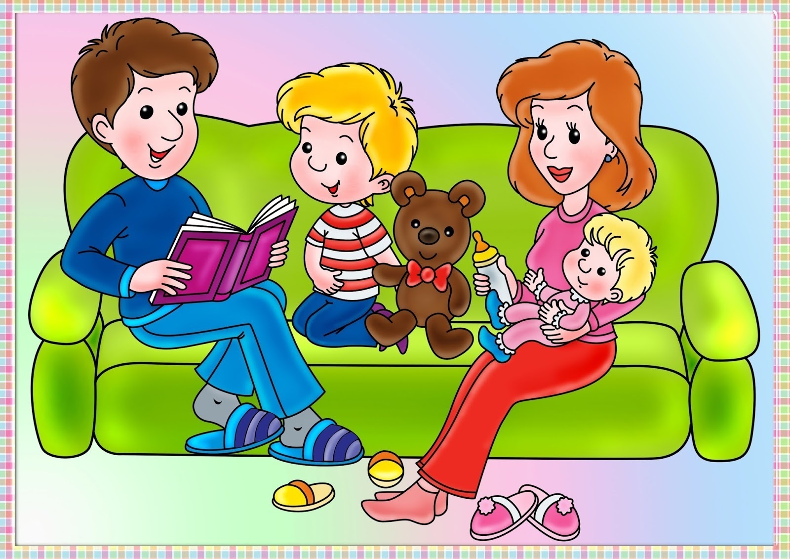 Развитие речи библиотека. Семья для дошкольников. Иллюстрации семья для детского сада. Родители и дети. Картинки для дошкольников.